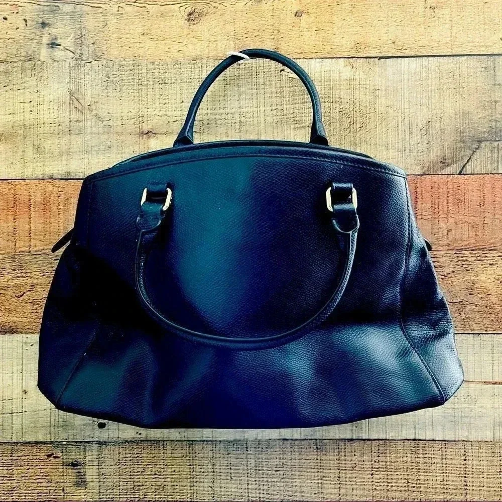 Coach Crossgrain Leather Margot Navy Blue Carryall Bag